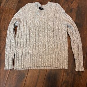 Banana Republic light Gray Cable Knit Sweater Sz L
